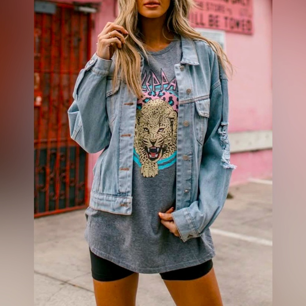 New! Promesa Distressed Jean Jacket